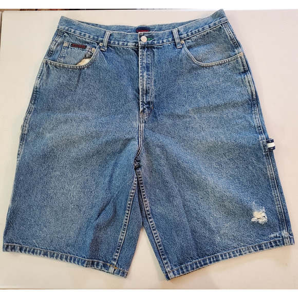 Tommy Hilfiger Jean Shorts Distressed Blue Medium Wash Men's W 38 - Picture 1 of 10